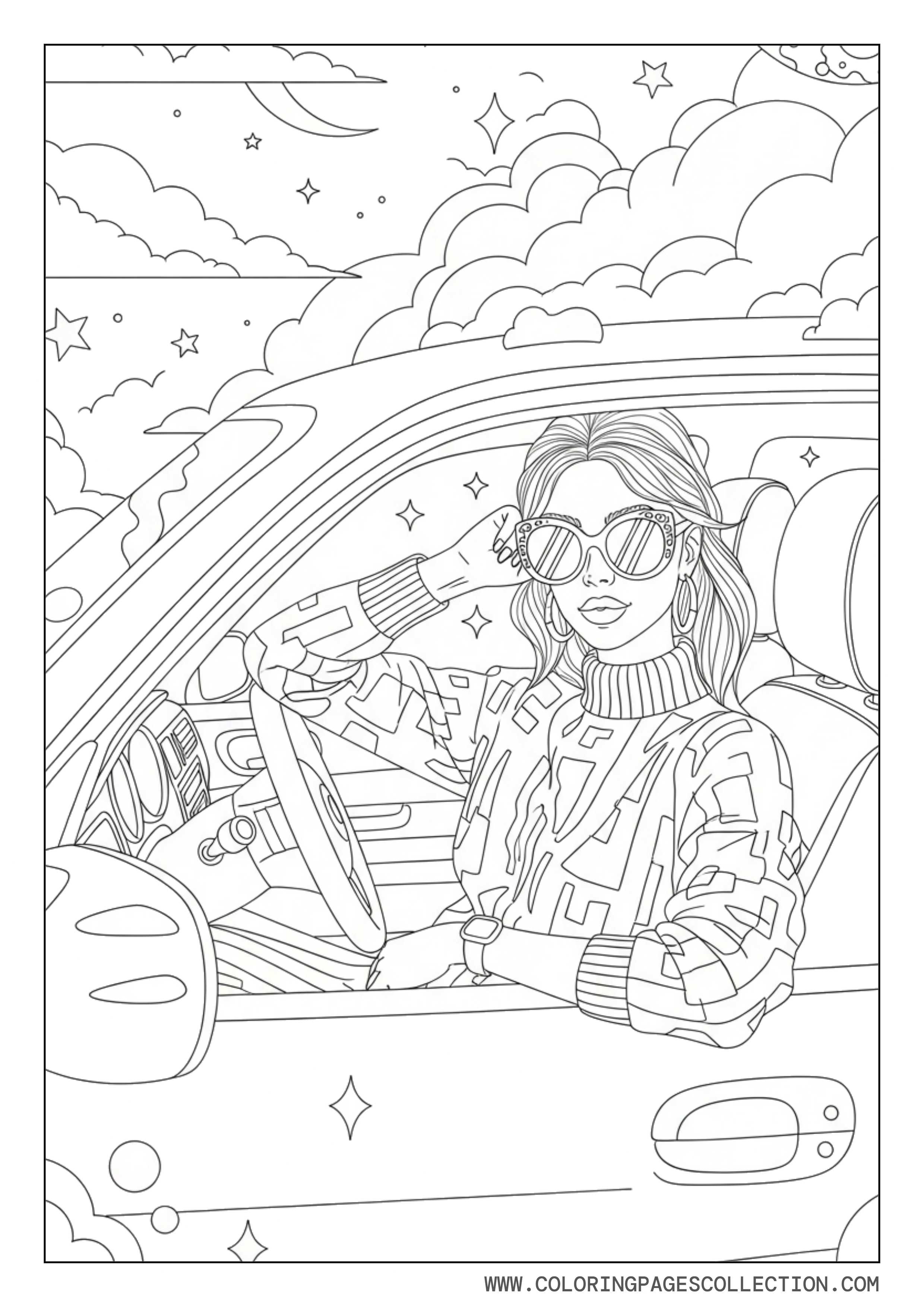 Baddie Girl Driving a Car