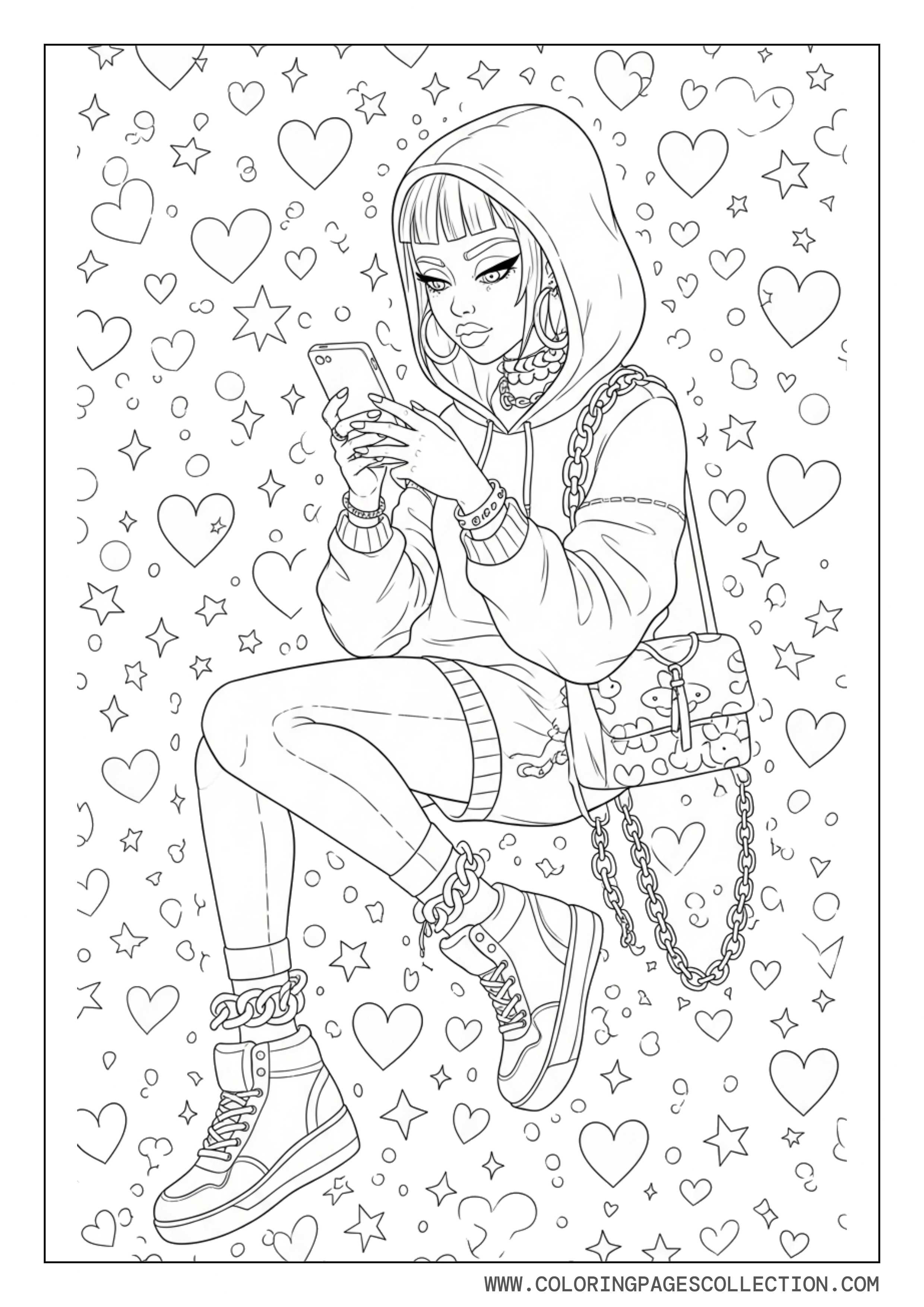 Baddie Girl Relaxing with Phone