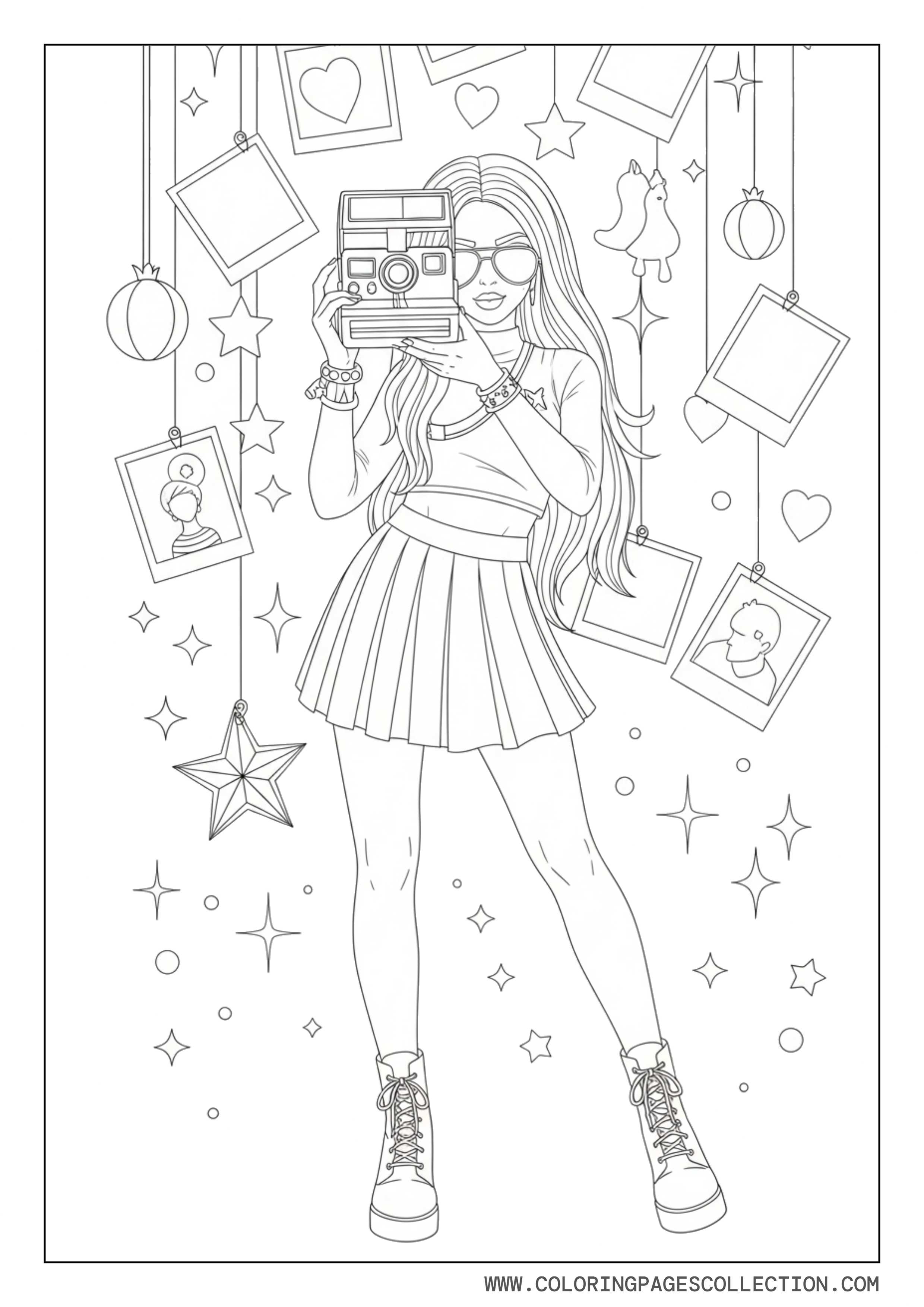 Baddie Girl Taking Polaroid Photos