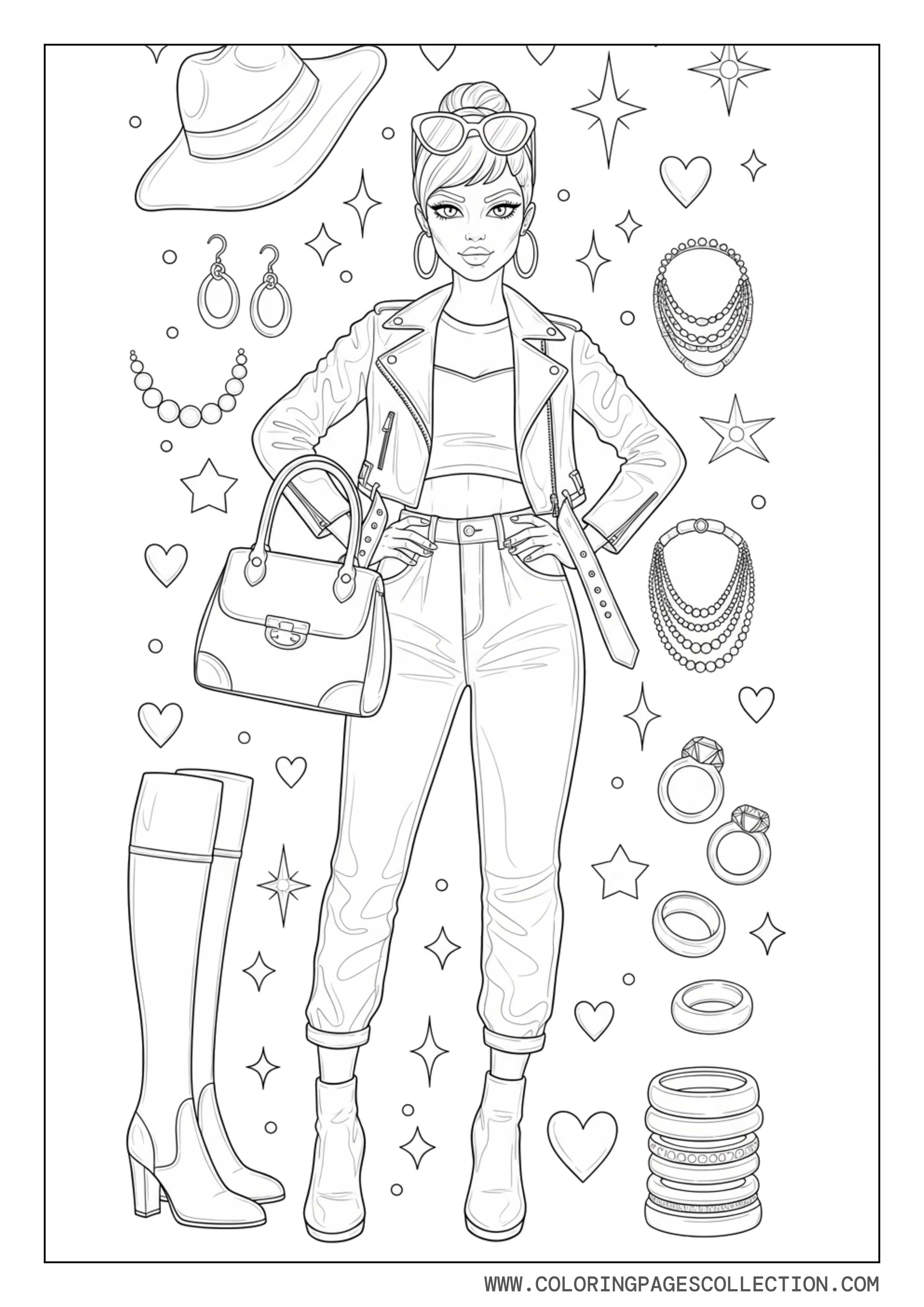 Baddie Girl with Fashion Accessories Collection