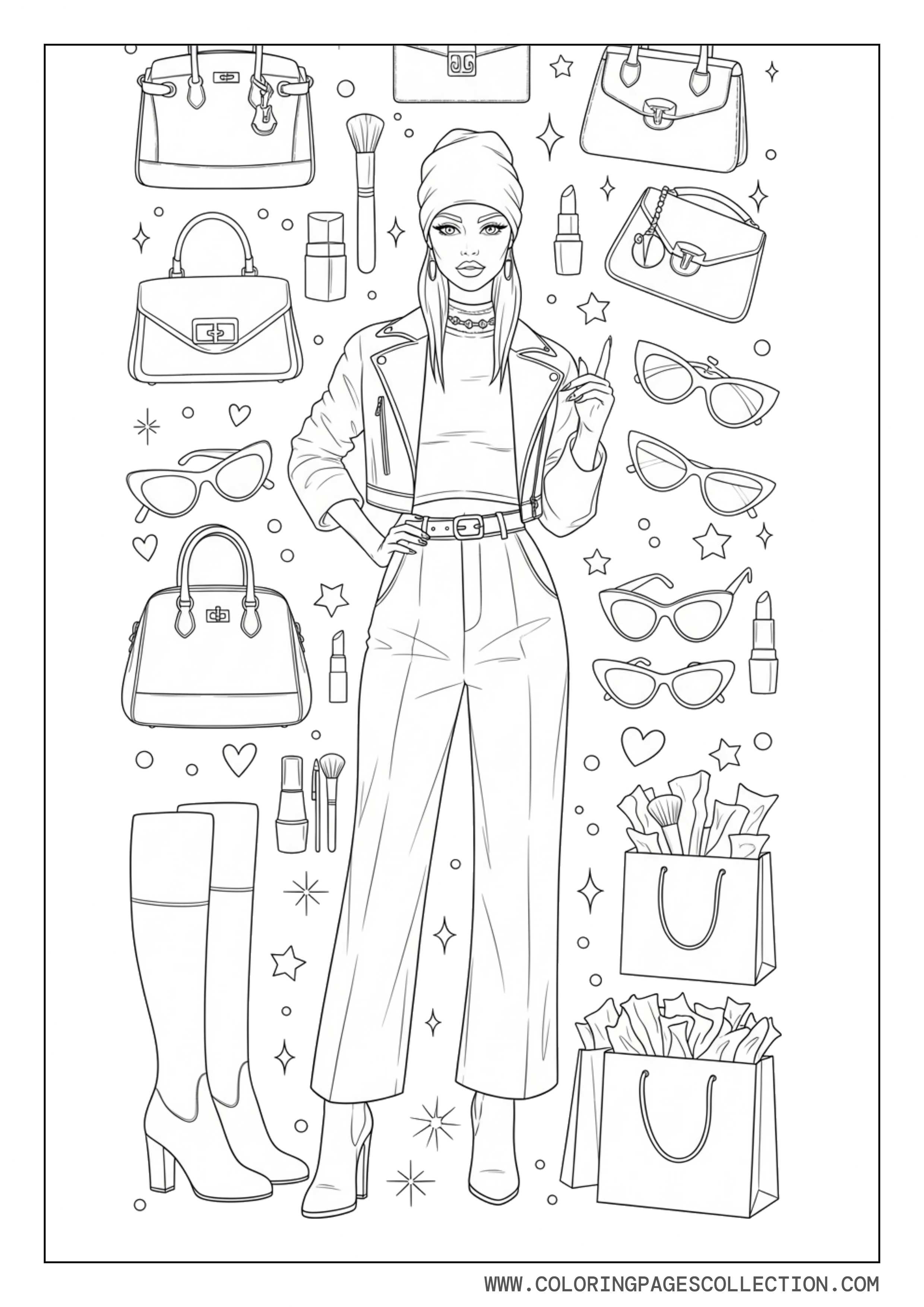 Baddie Girl with Fashion Accessories