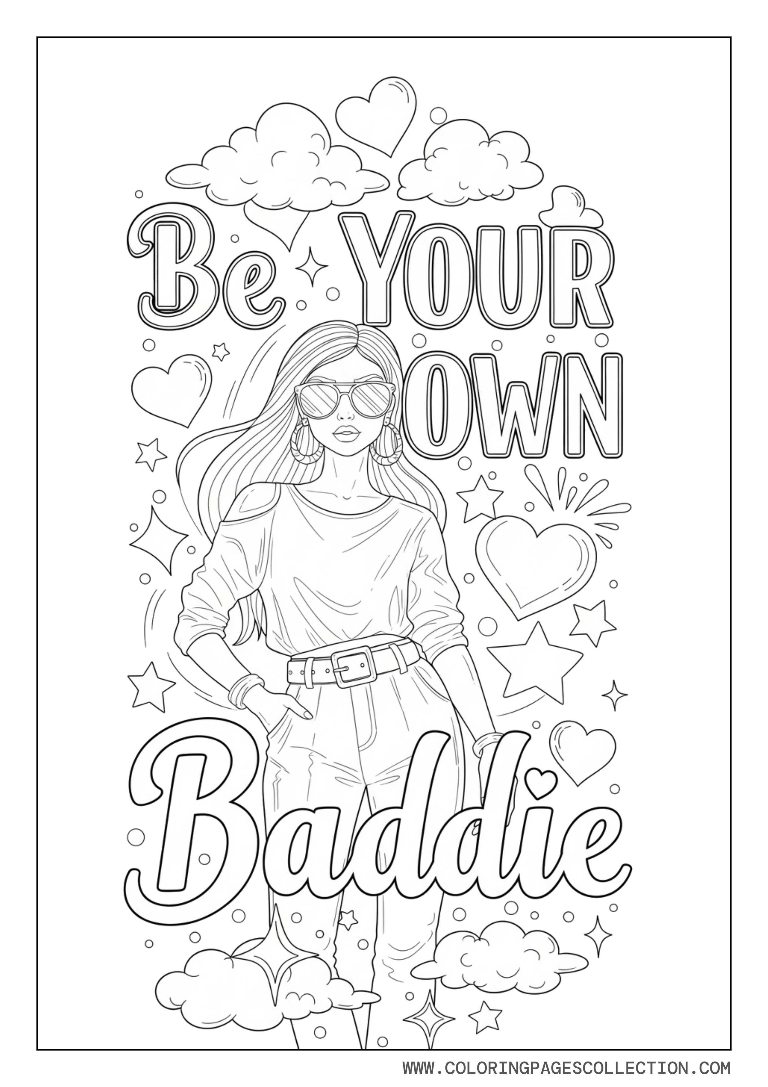 Baddie Girl with Motivational Quote