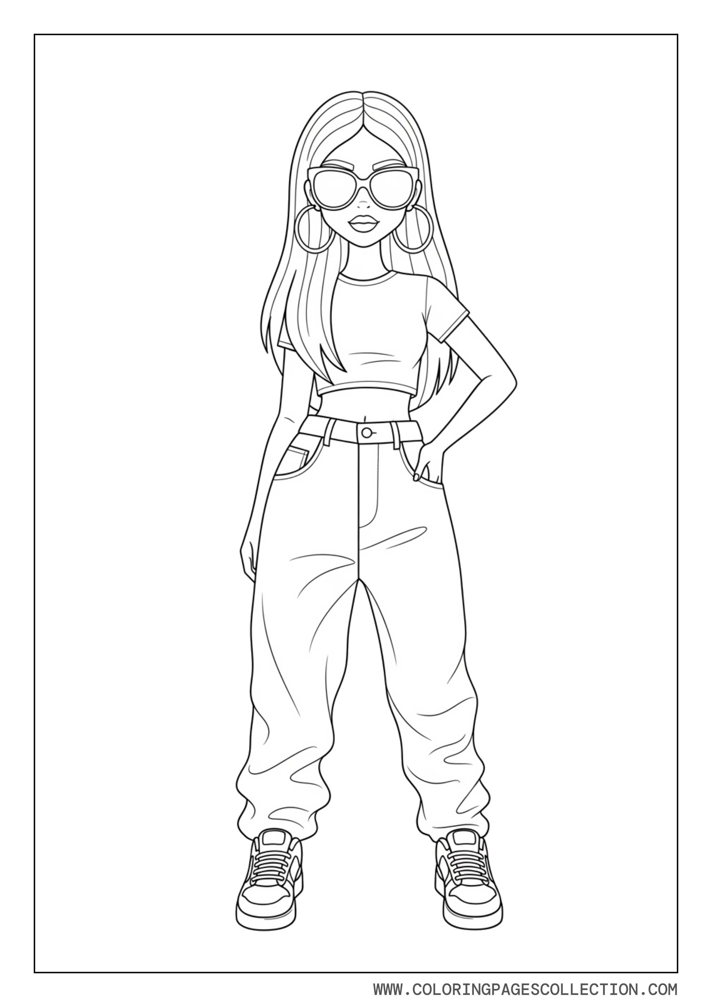 Baddie Girl with Oversized Sunglasses