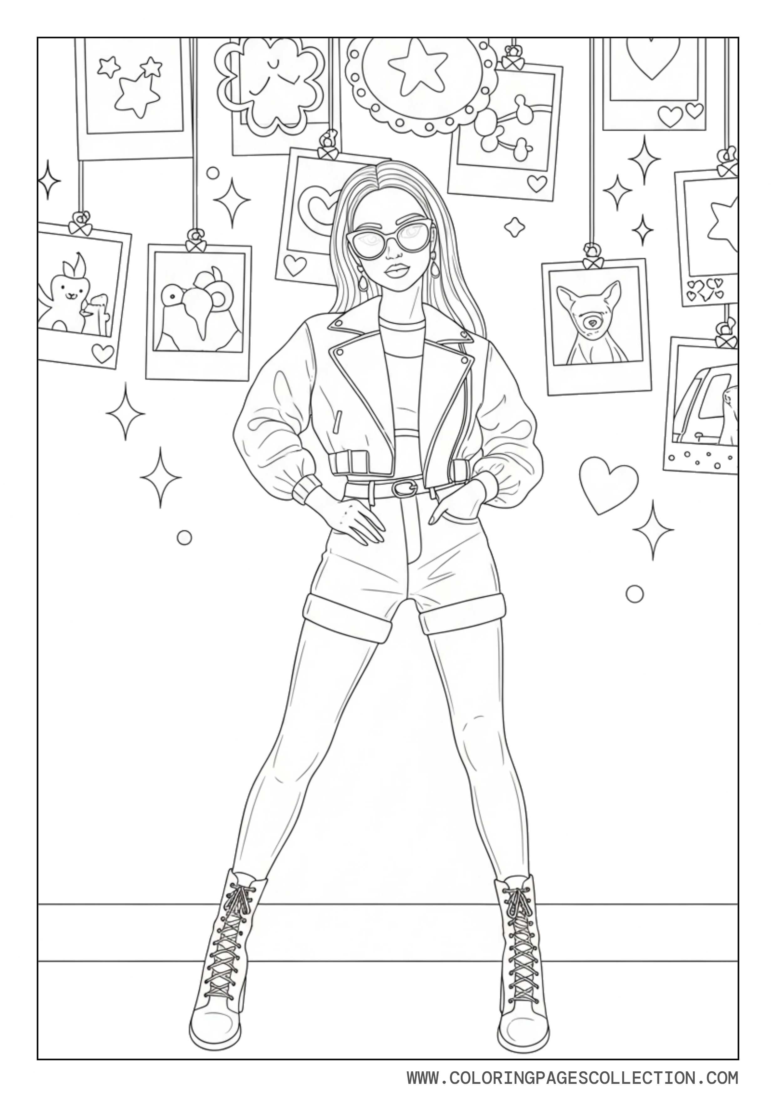 Baddie Girl with Polaroid Photo Wall