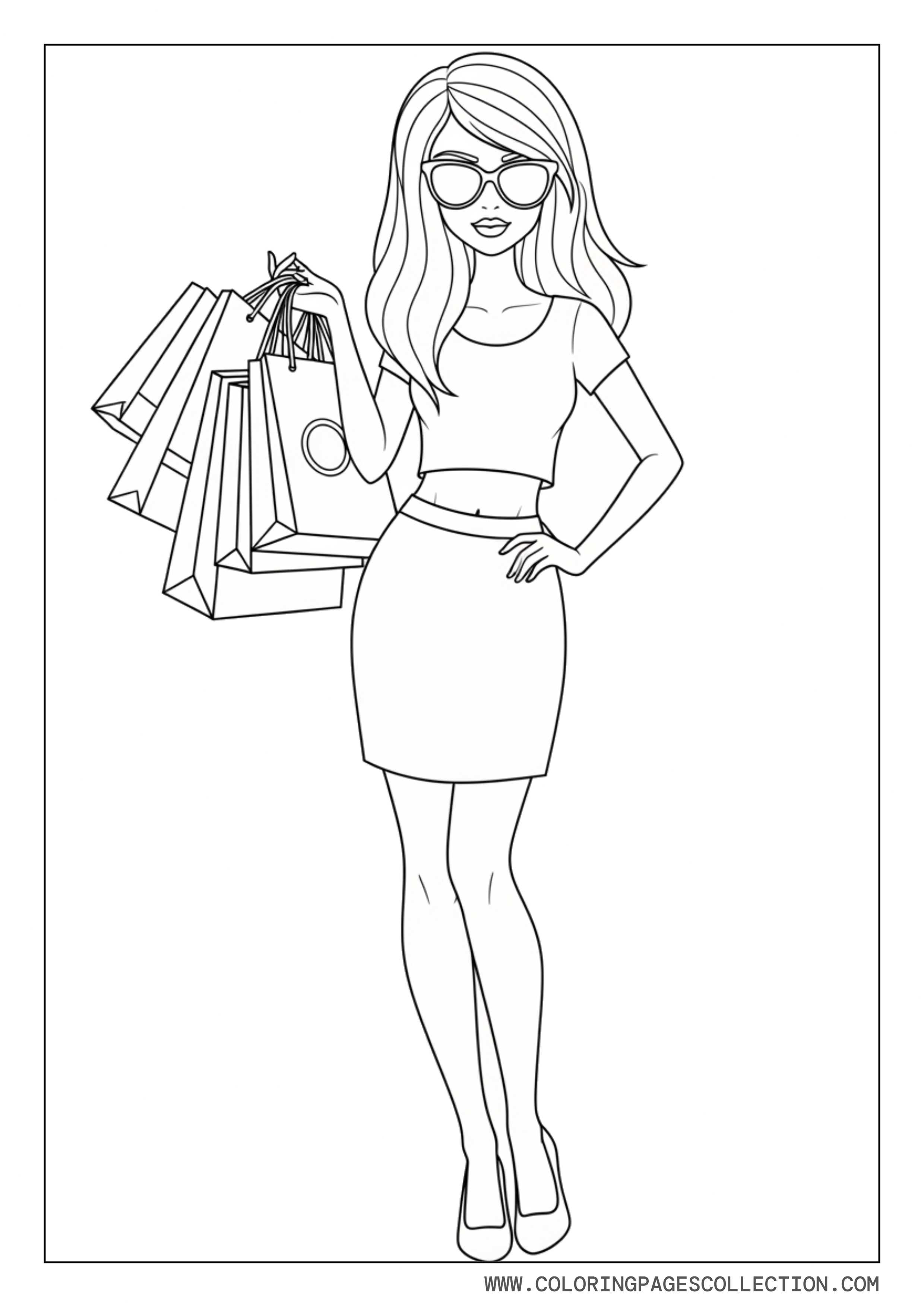 Baddie Girl with Shopping Bags