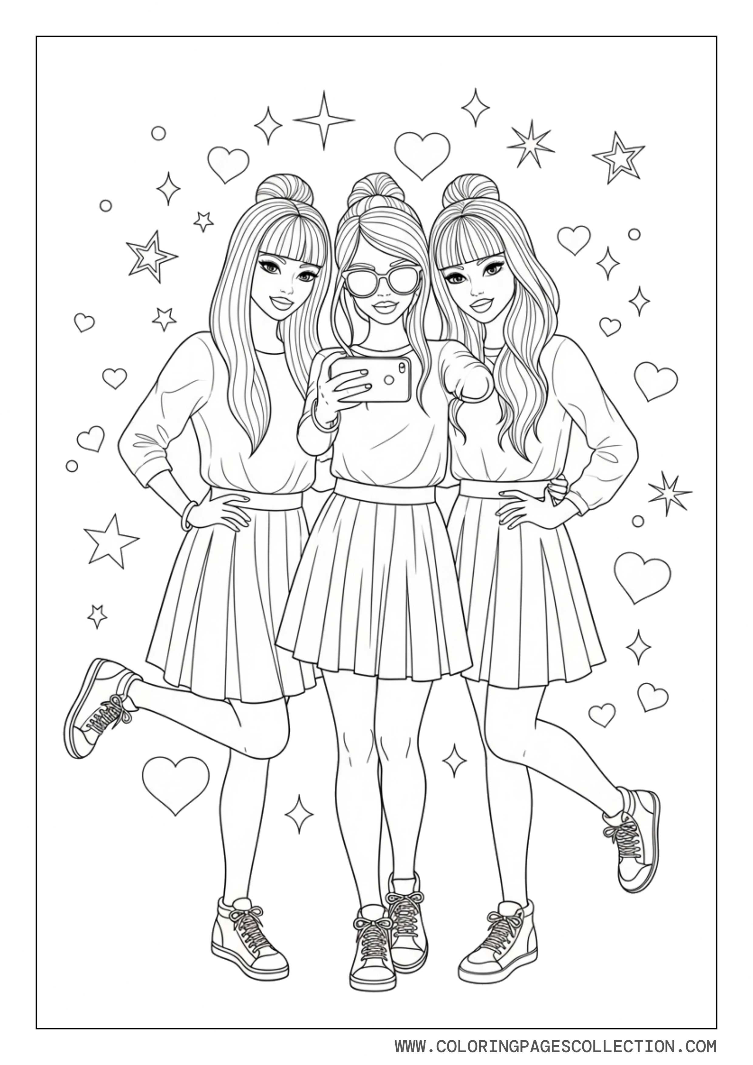 Baddie Girls Taking Group Selfie