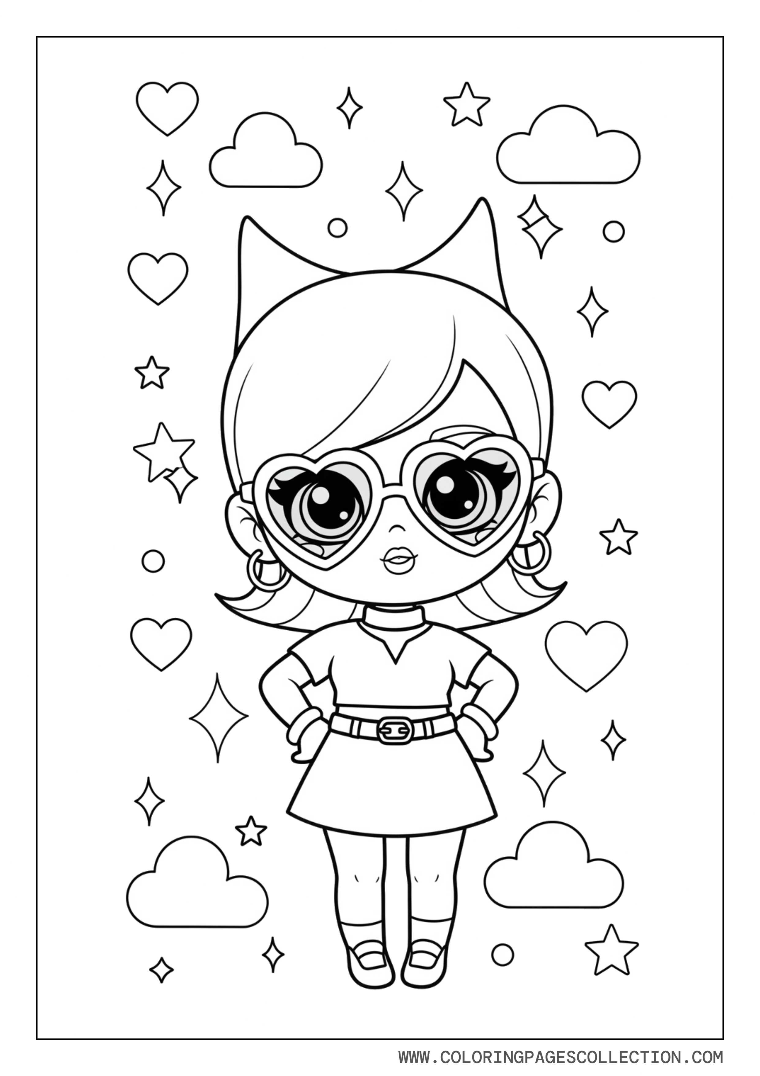 Cute Kawaii Baddie with Hearts