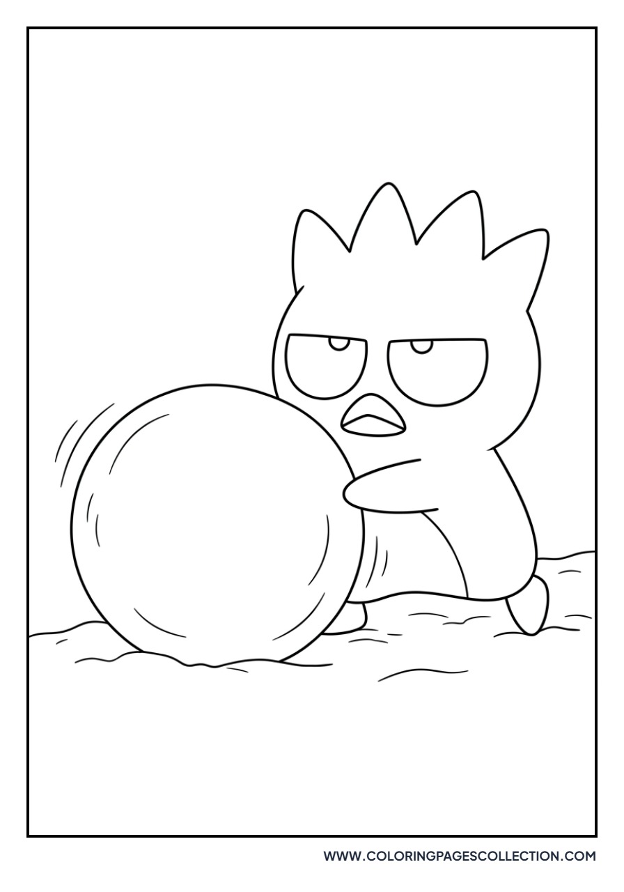 Badtz-Maru Building a Snowman