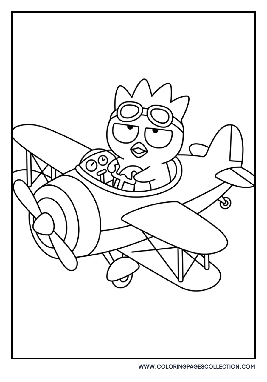 Badtz-Maru Flying a Plane