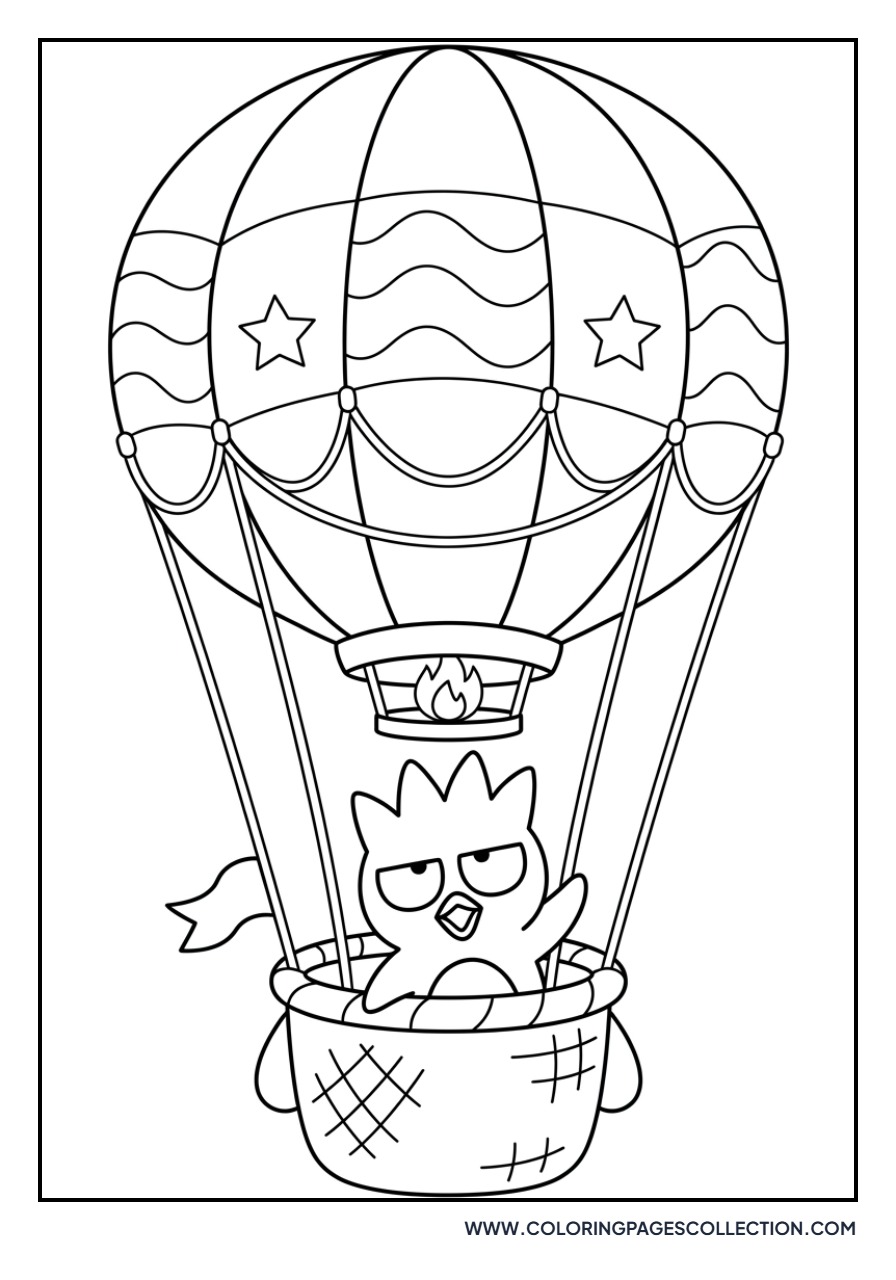 Badtz-Maru in a Hot Air Balloon