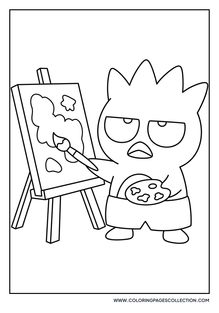 Badtz-Maru Painting a Canvas