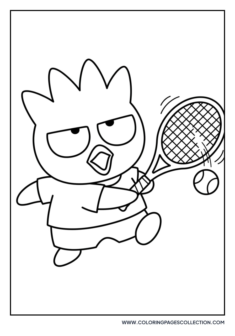 Badtz-Maru Playing Tennis