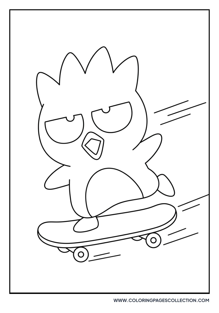 Badtz-Maru Skateboarding Fast