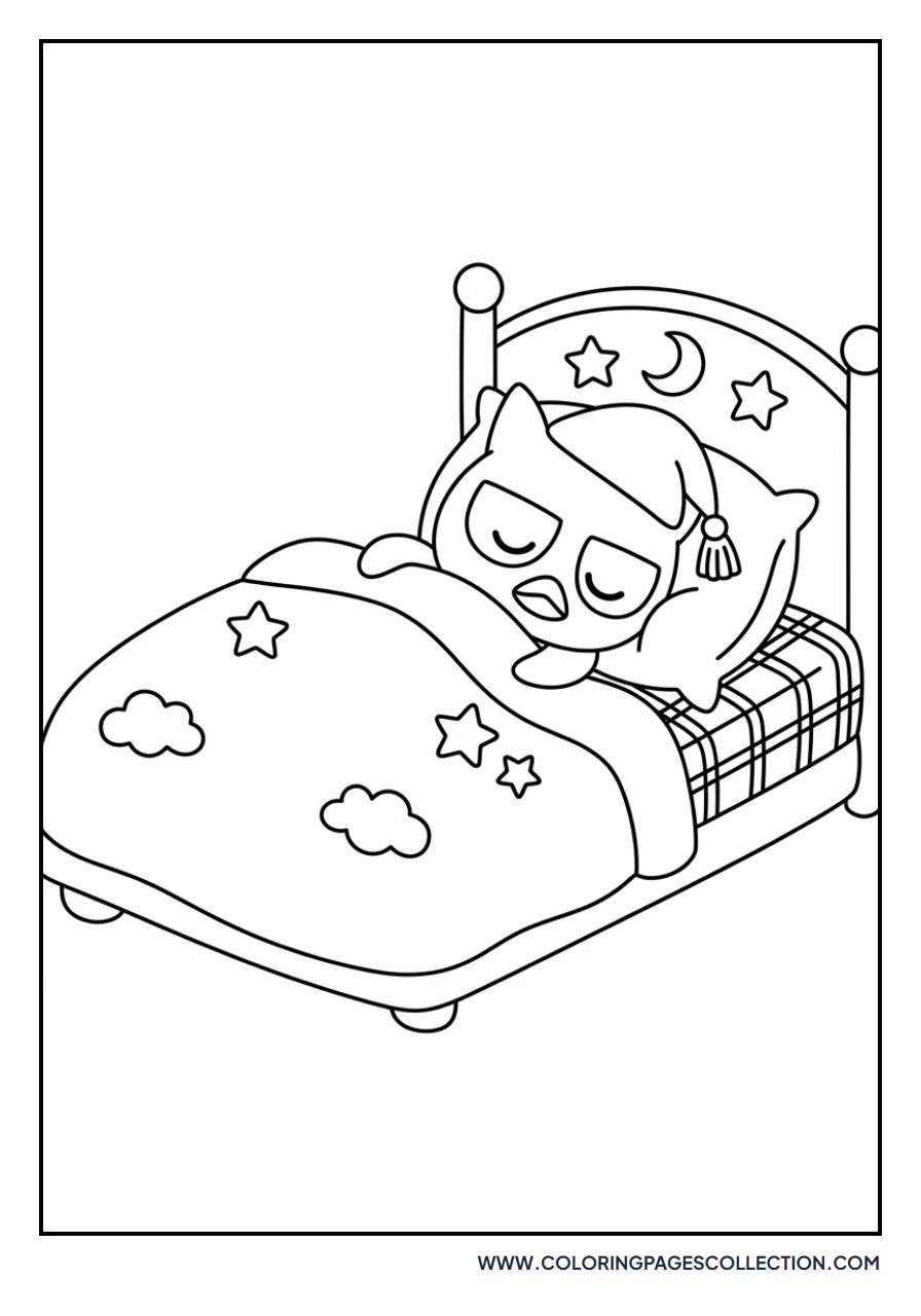 Badtz-Maru Sleeping in Bed