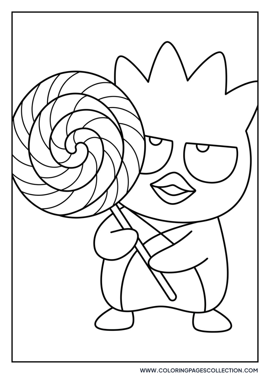 Badtz-Maru with a Large Lollipop