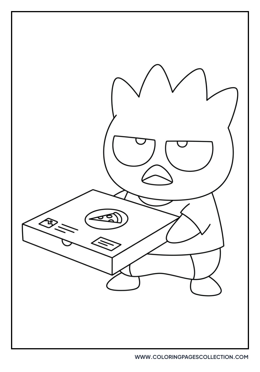 Badtz-Maru with a Large Pizza