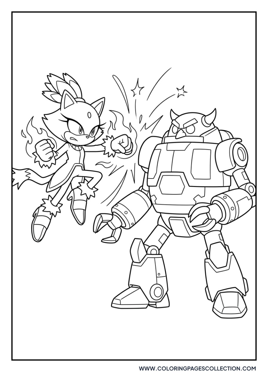 Blaze Fighting Eggman Nega