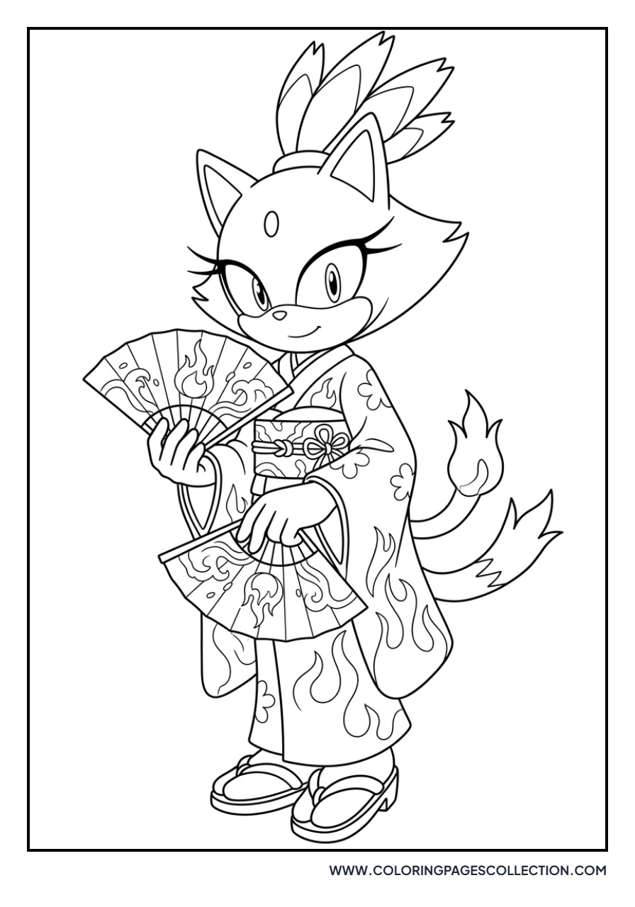 Blaze Holding a Fan