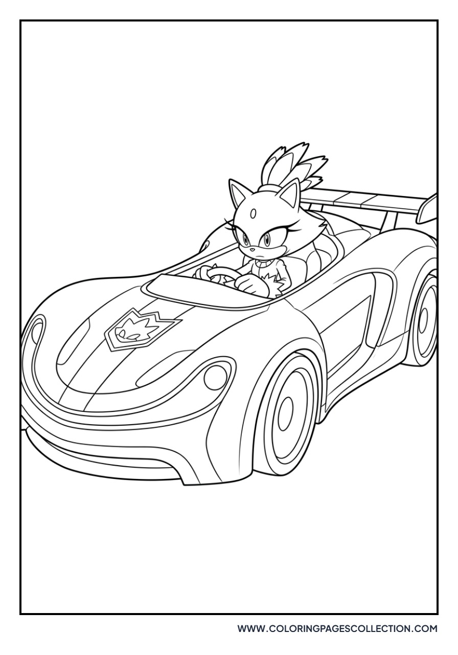 Blaze in a Race Car