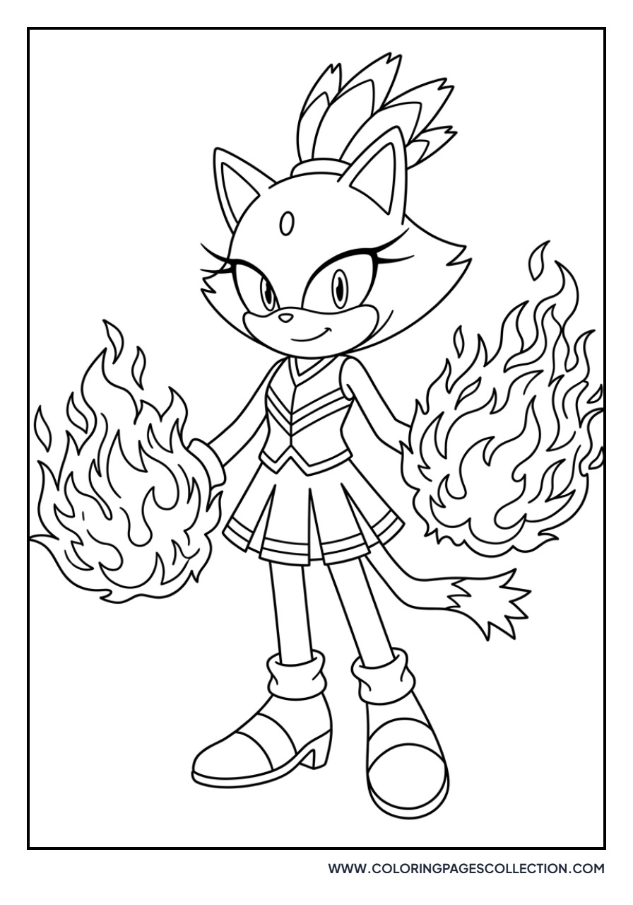 Blaze the Cat Cheerleader