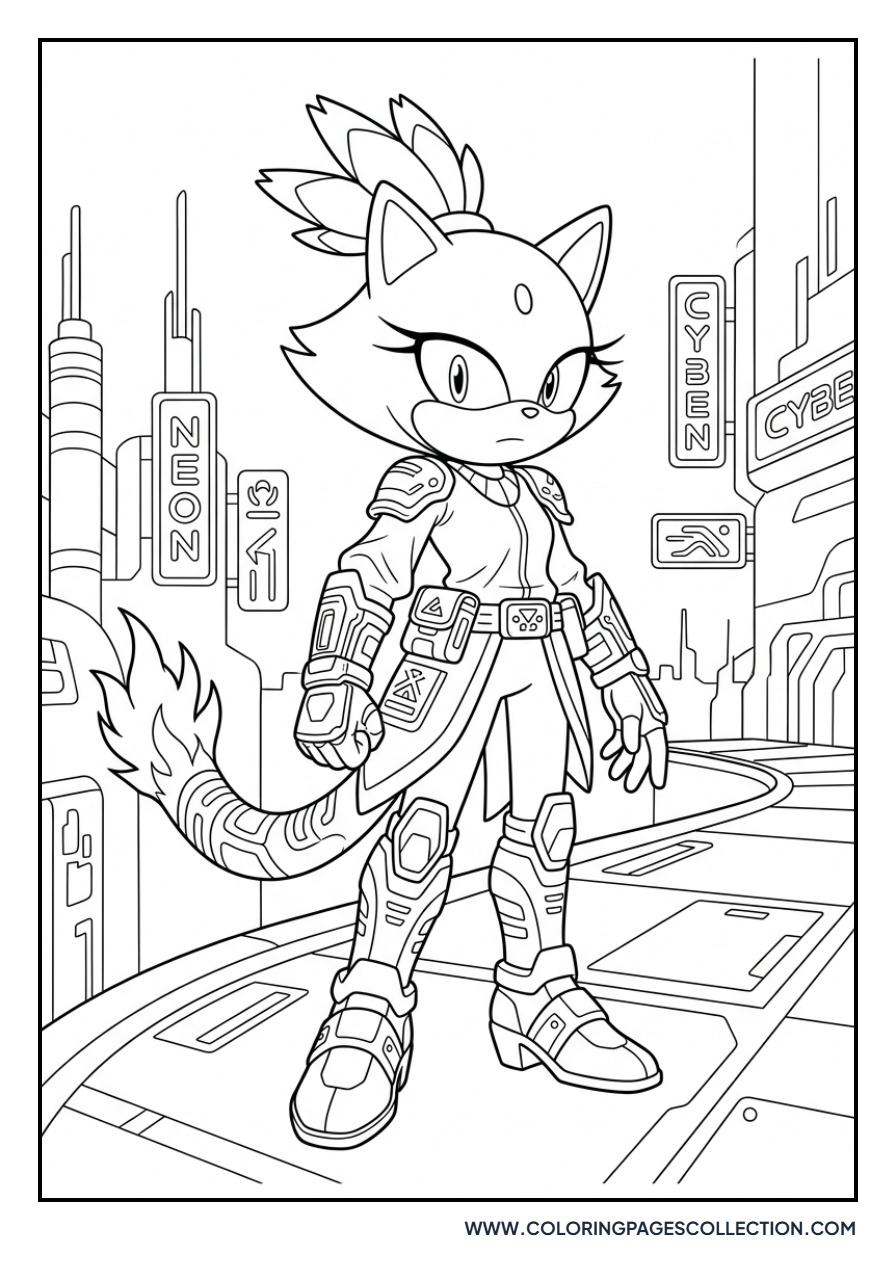 Blaze the Cat Cyberpunk