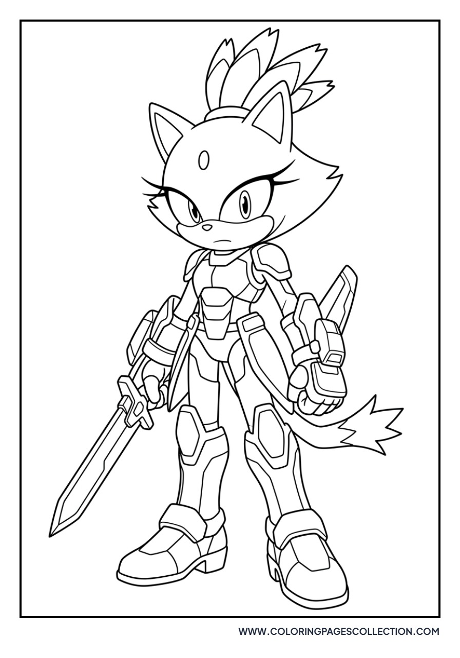 Blaze the Cat in Armor