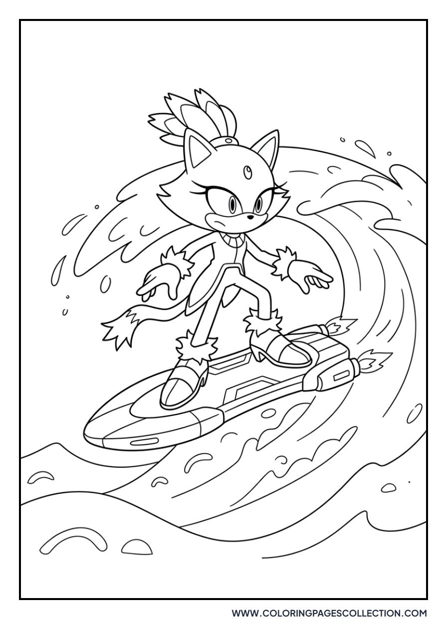 Blaze the Cat Wave-Boarding