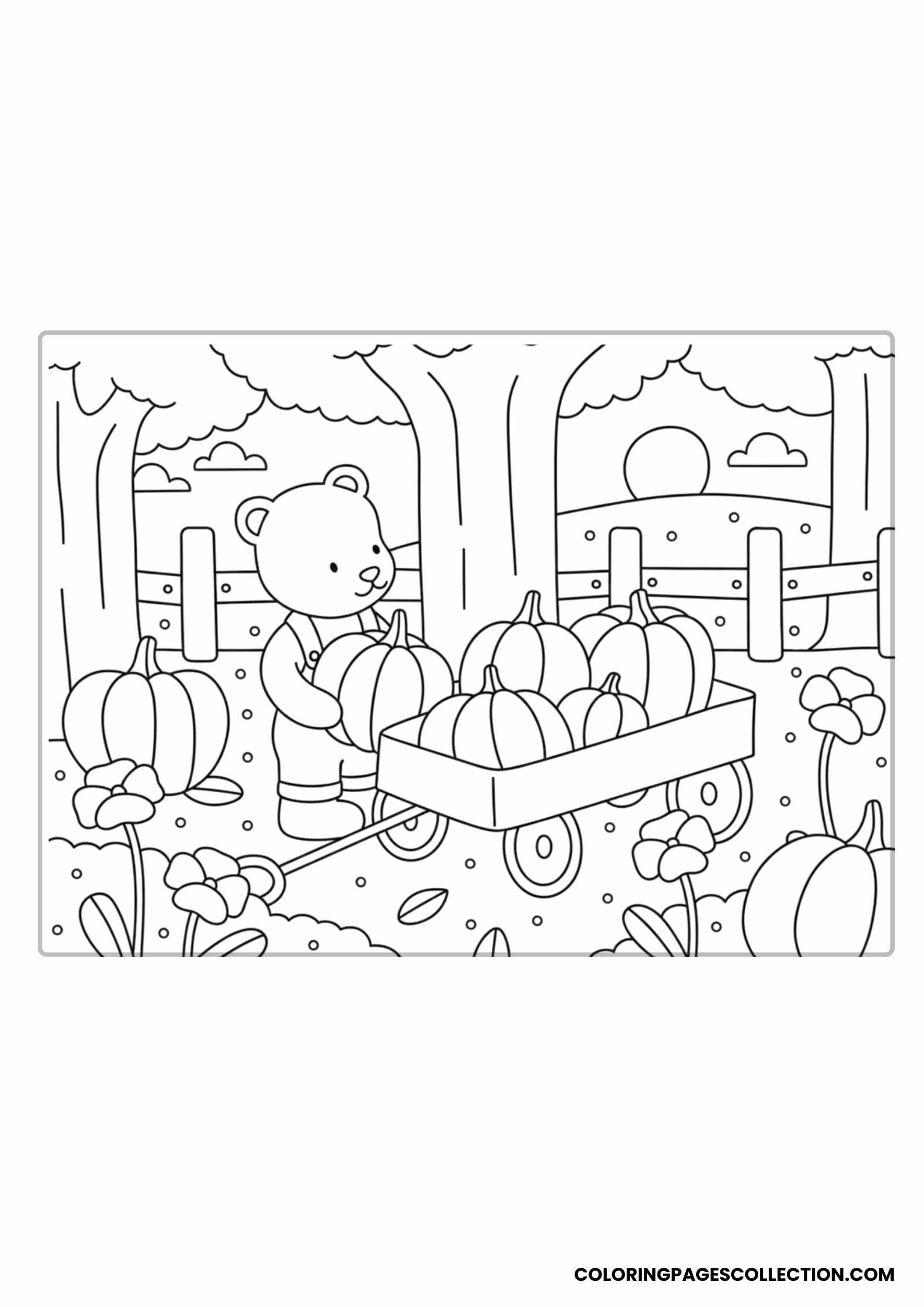 Pumpkin Playtime with Friends Coloring Pages
