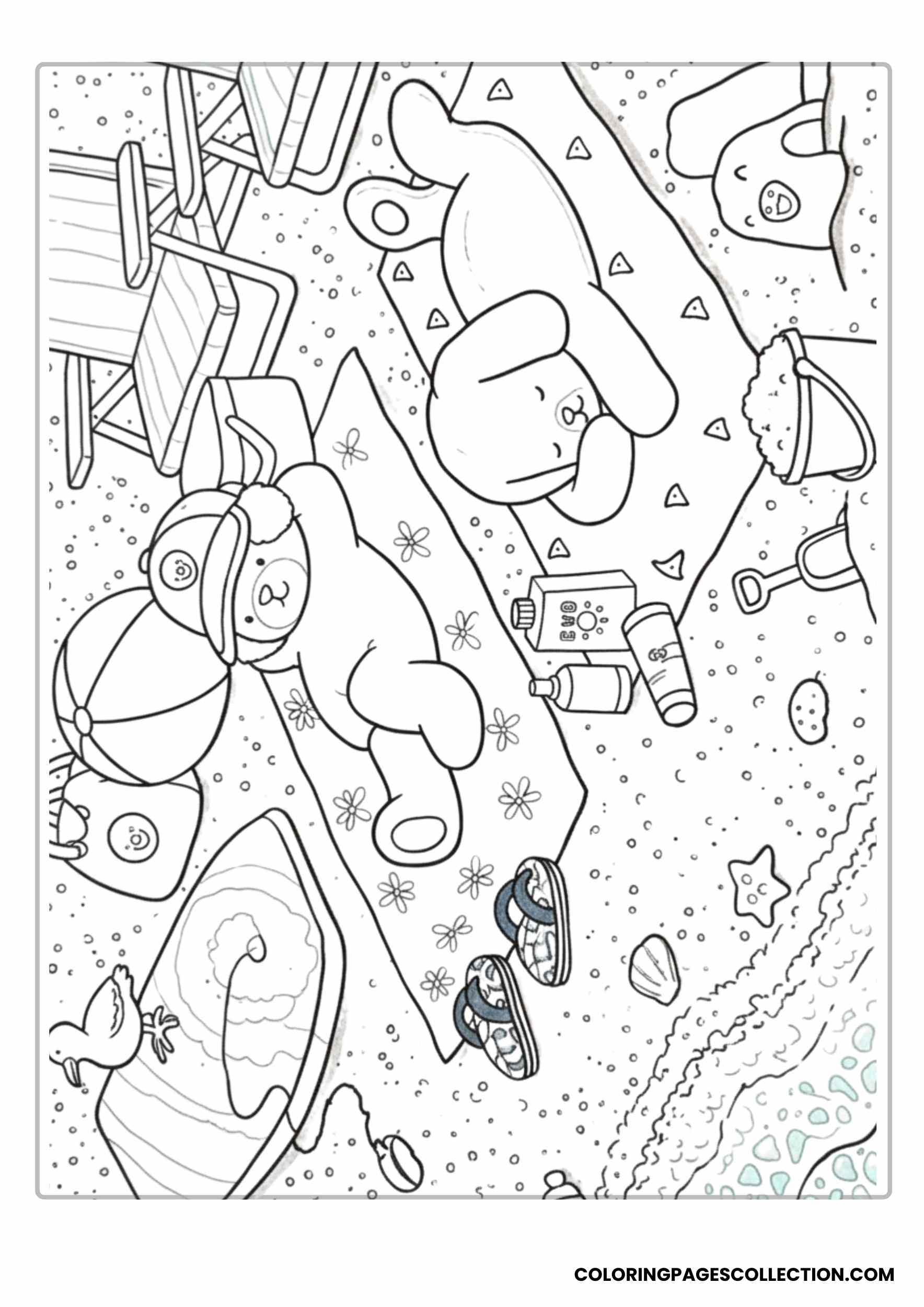 Sweet Little Characters in a Dreamy Float Coloring Sheet