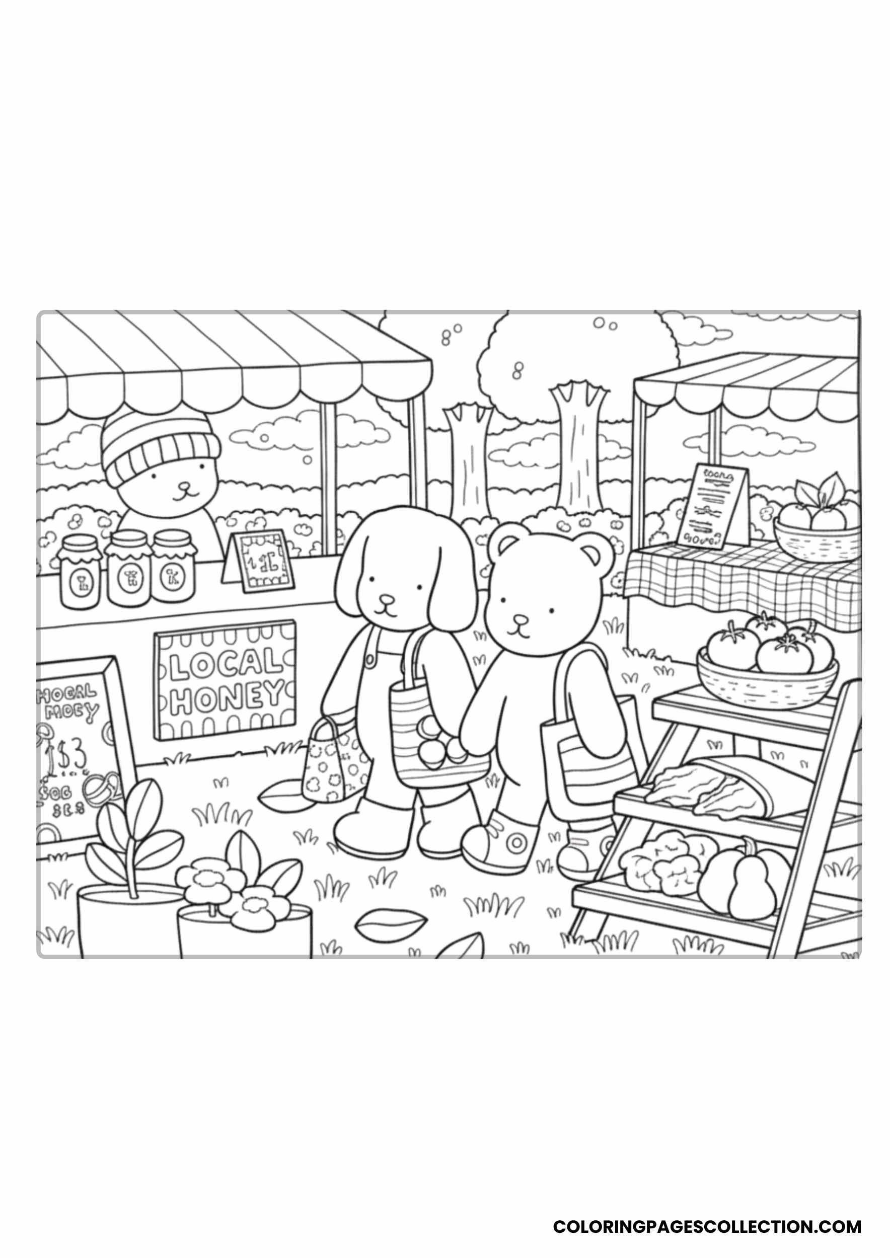 Sweet Baking Day Together Coloring Sheet
