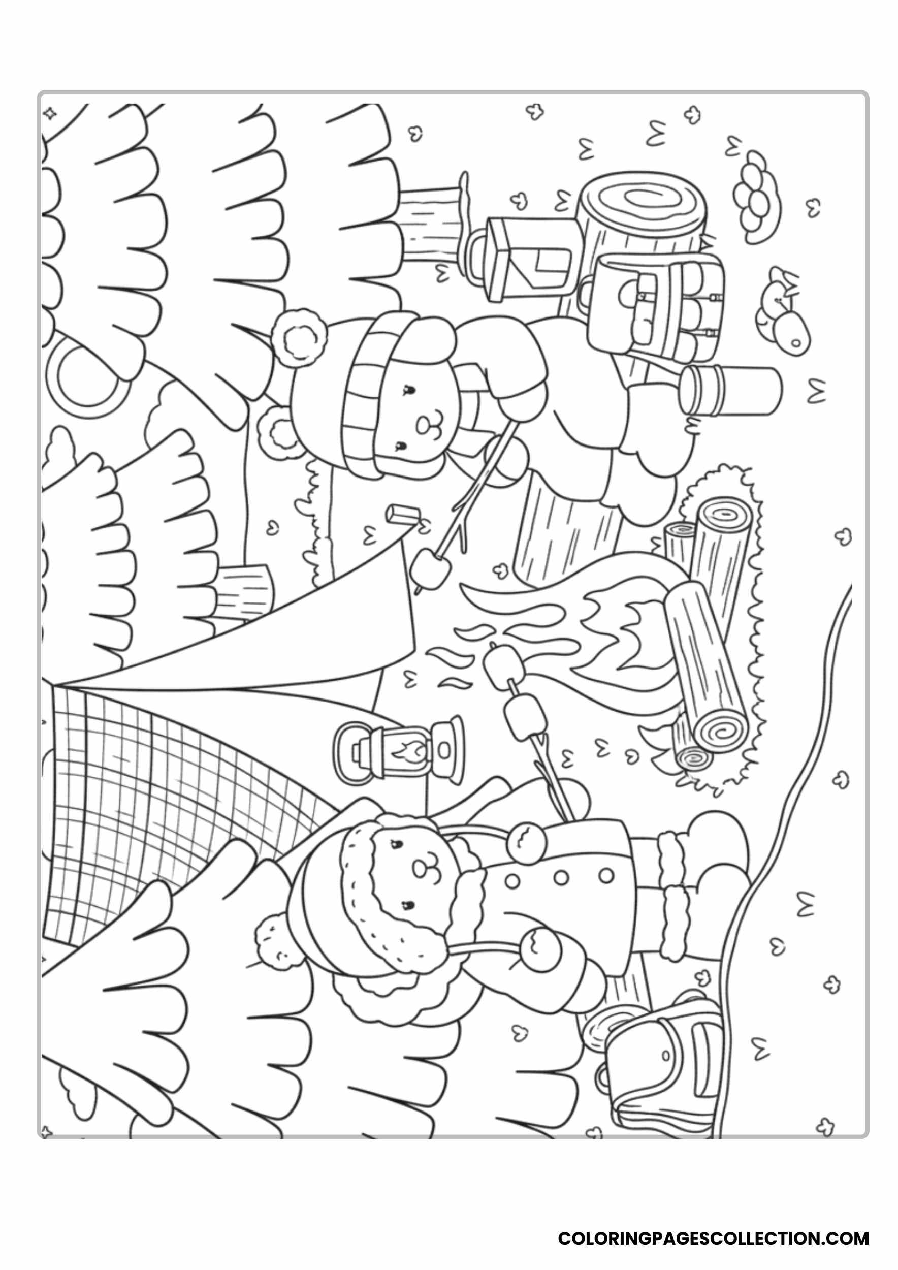 Snowy Day Fun with Friends Coloring Pages