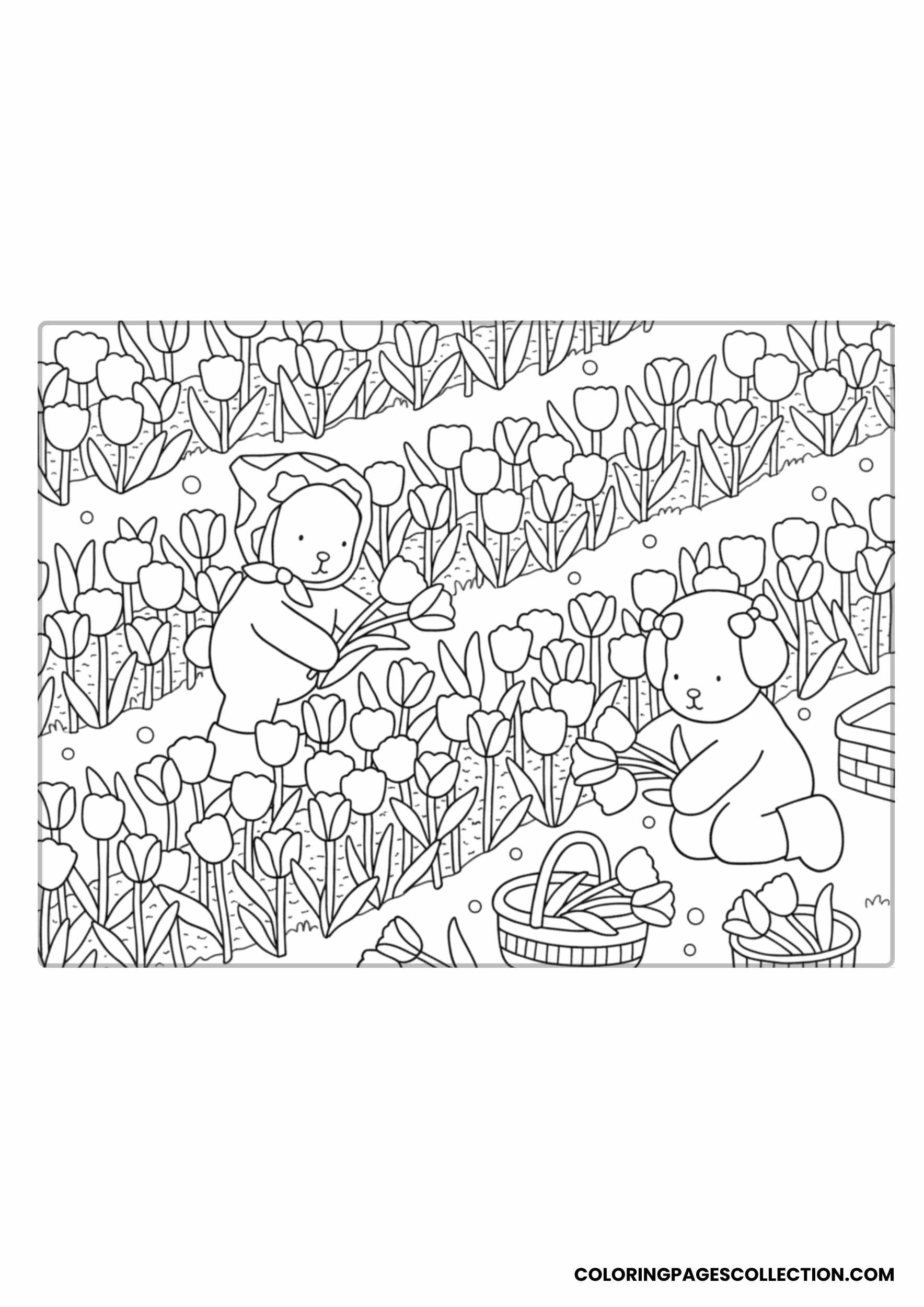 A Crowd of Tiny Happy Cuties Coloring Pages