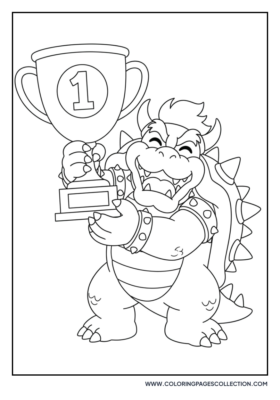 Bowser Holding a Trophy