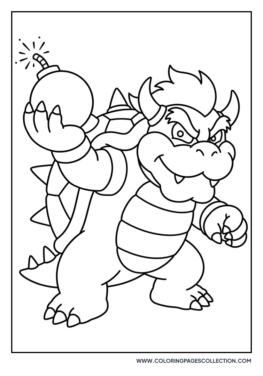 Bowser Holding Bob-omb