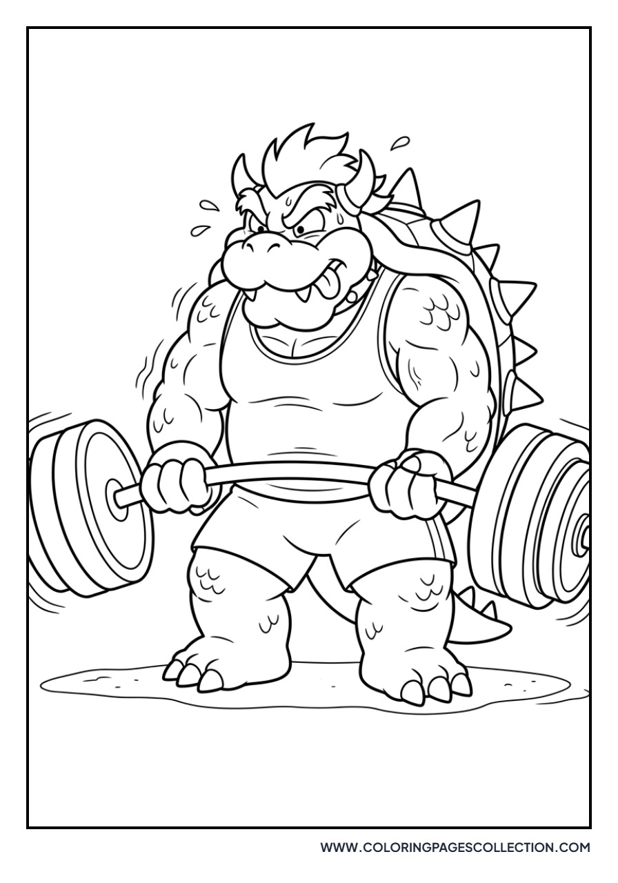 Bowser Lifting Weights