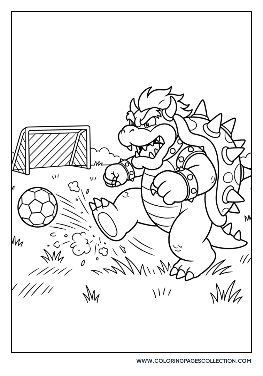 Bowser Playing Soccer