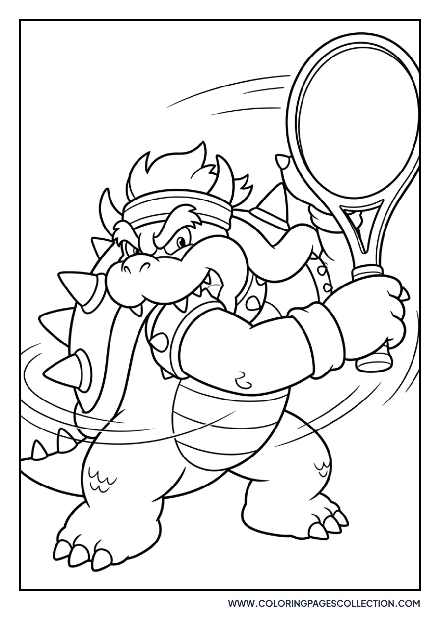 Bowser Playing Tennis