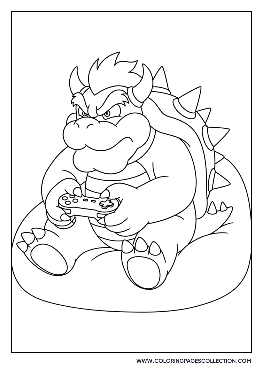 Bowser Playing Video Games
