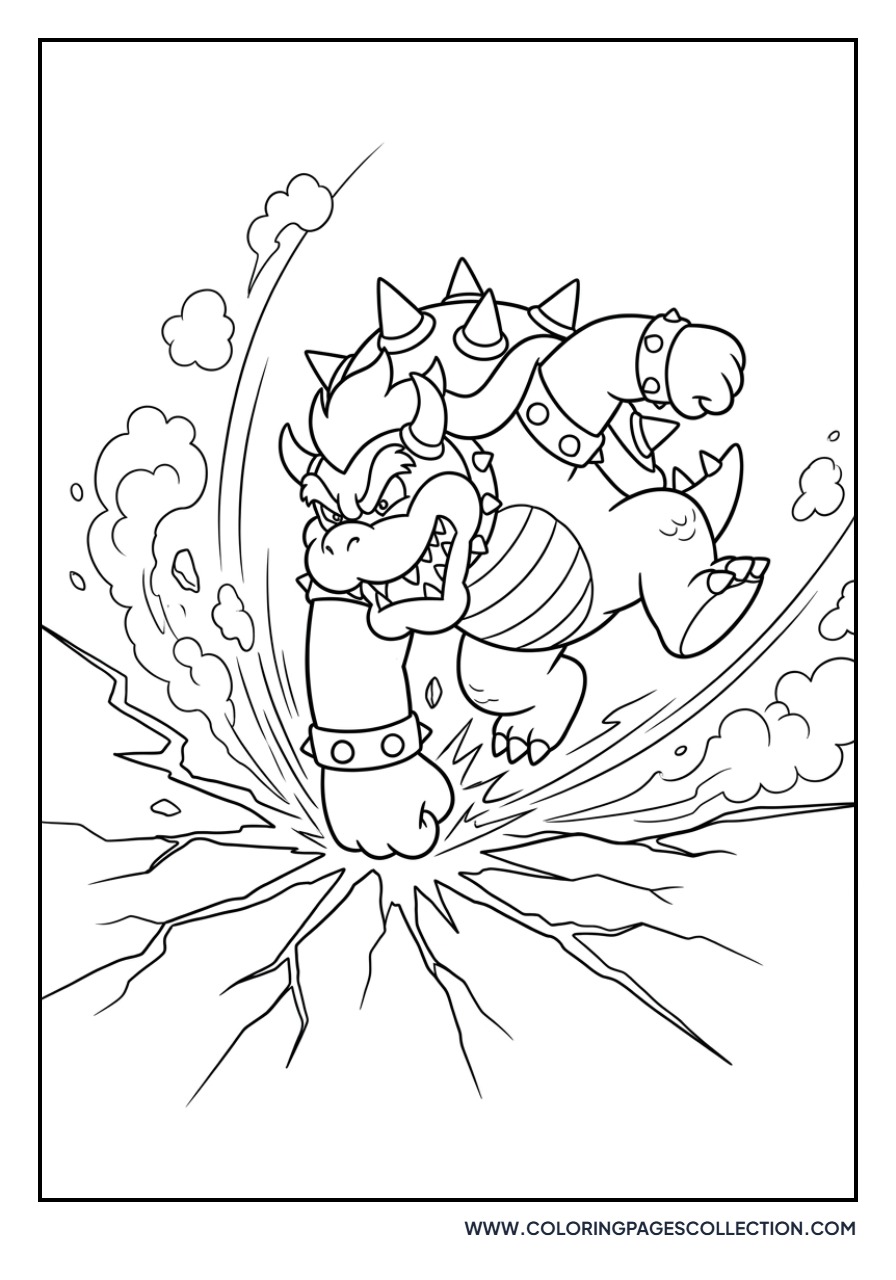 Bowser Smashing Ground