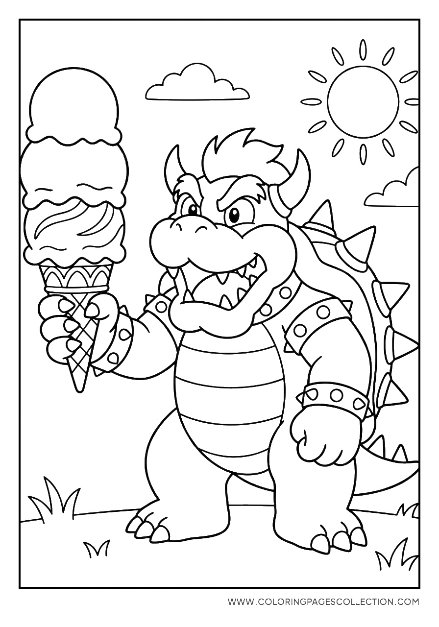 Bowser with an Ice Cream