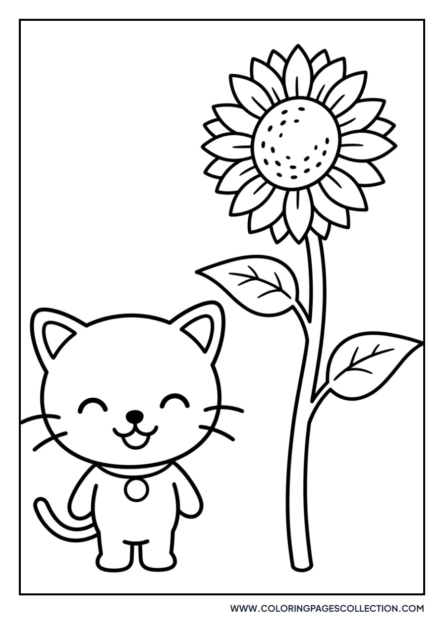 Chococat and a Sunflower