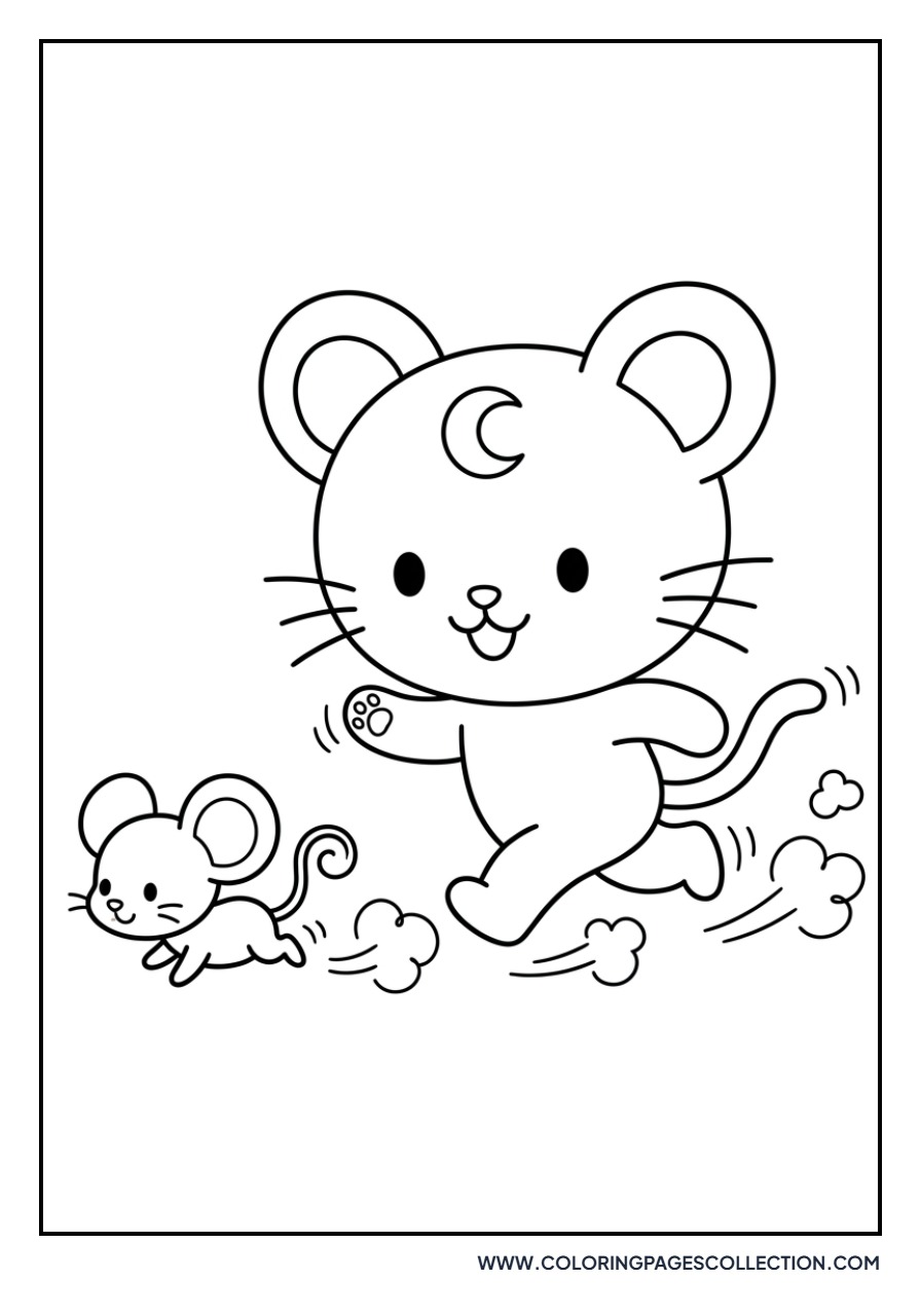 Chococat Chasing a Mouse