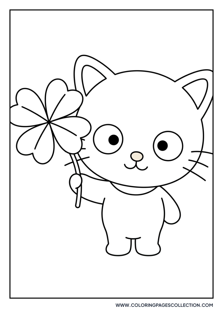 Chococat holding a Clover