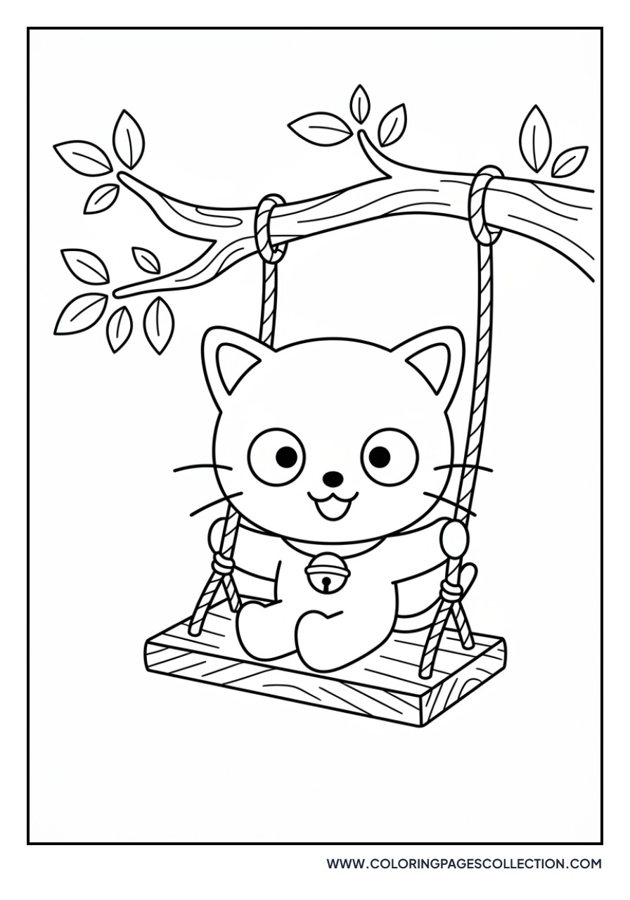 Chococat on a Swing