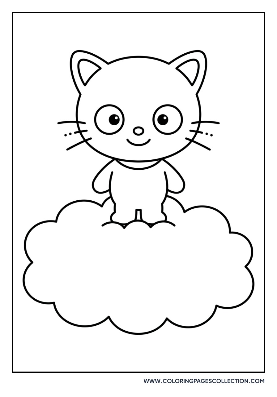 Chococat standing on a Cloud