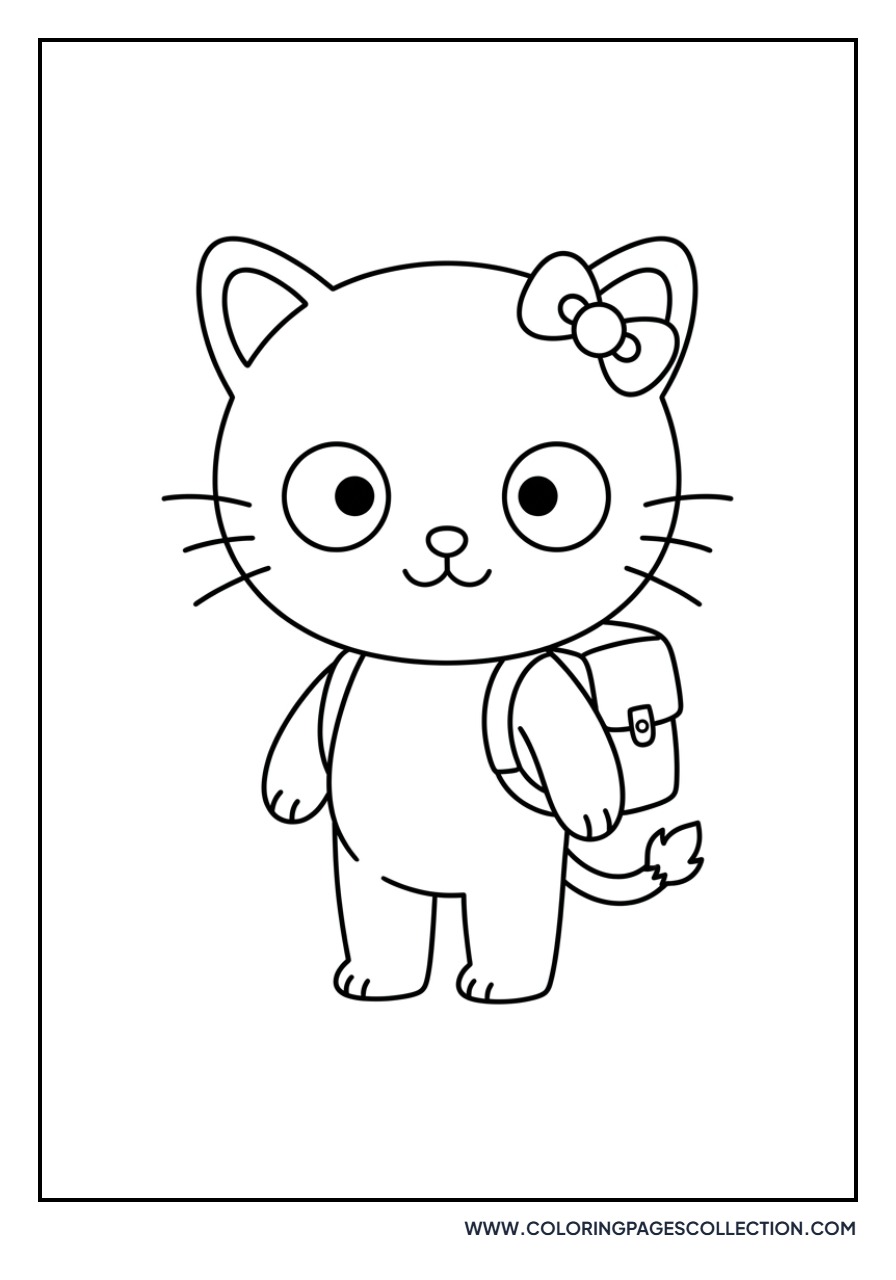Chococat wearing a Backpack