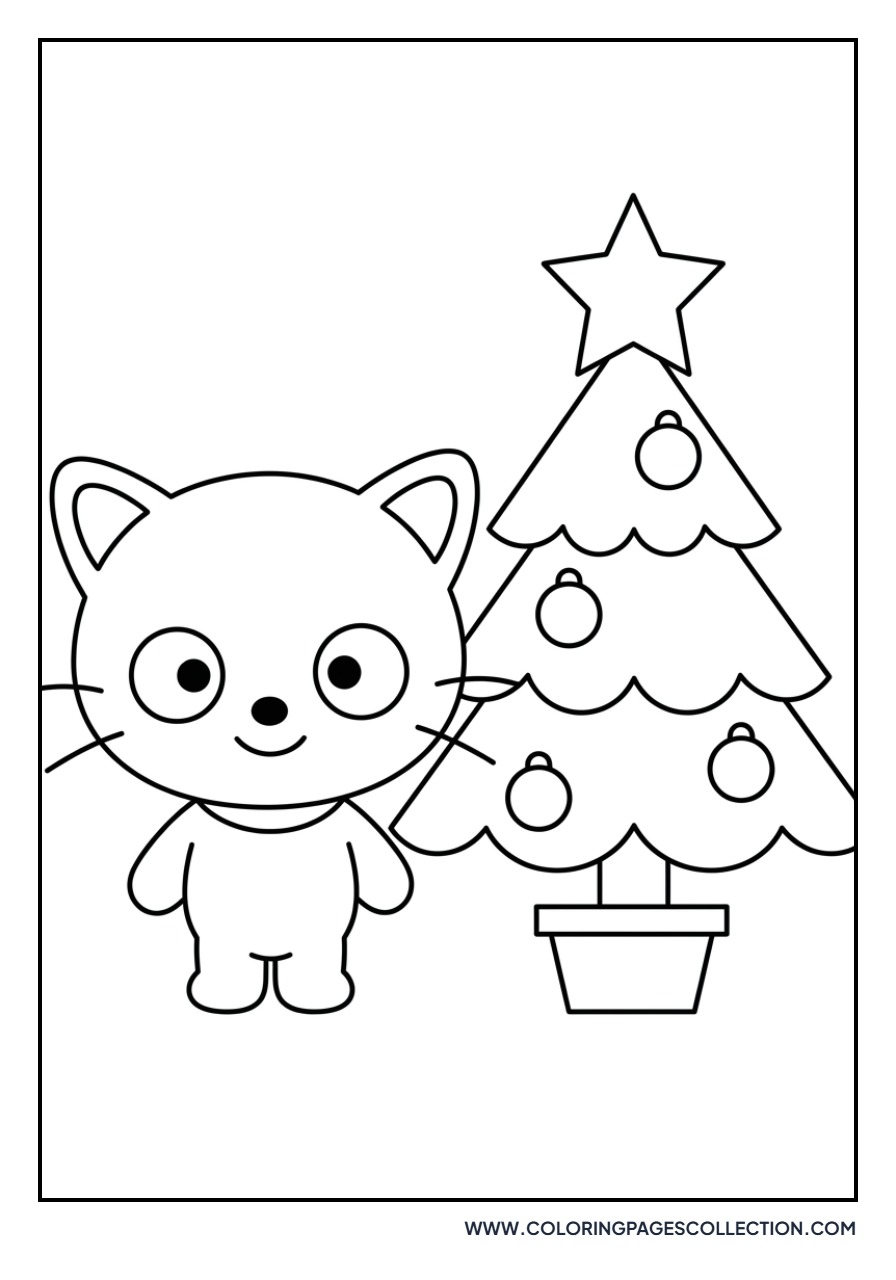 Chococat with a Christmas Tree