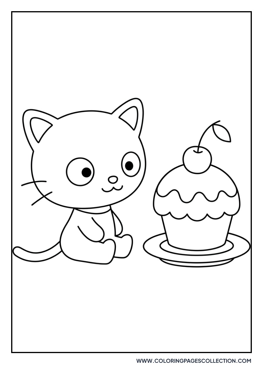 Chococat with a Cupcake