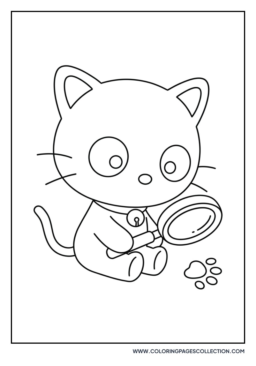 Chococat with a Magnifying Glass