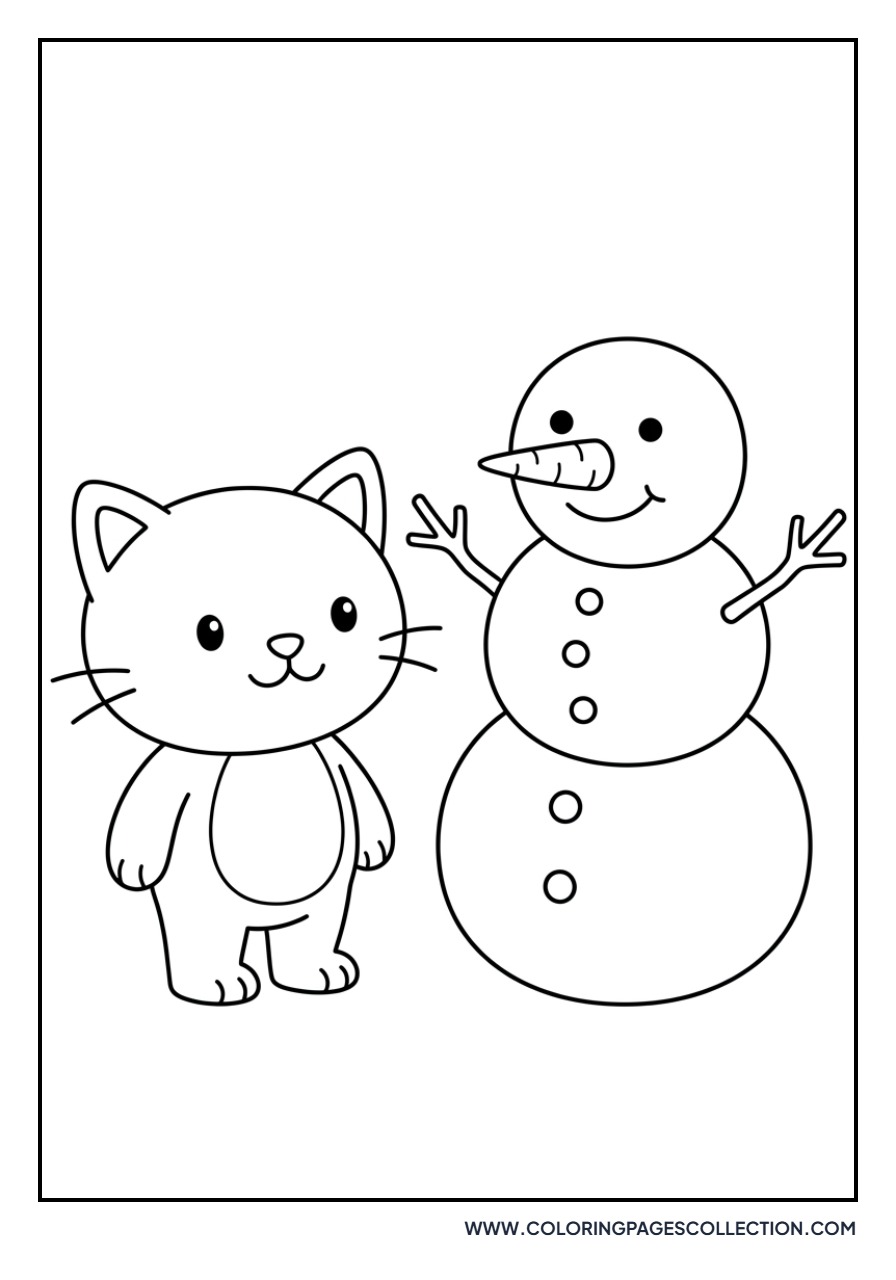 Chococat with a Snowman